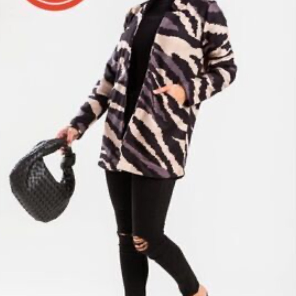 Francesca's Hailey's Love Animal print Zebra Jacket cardigan women’s medium